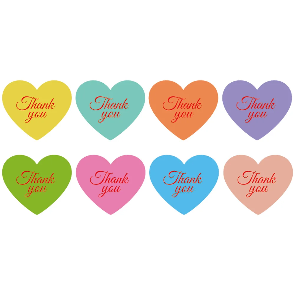 500pcs Heart Thank You Stickers Decorative Sealing For Gifts Wedding birthday Party Packaging Small Business Scrapbook |