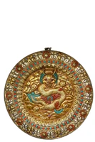 laojunlu a hand hammered burnt and gem set thangka in purplish copper antique bronze masterpiece collection of solitary