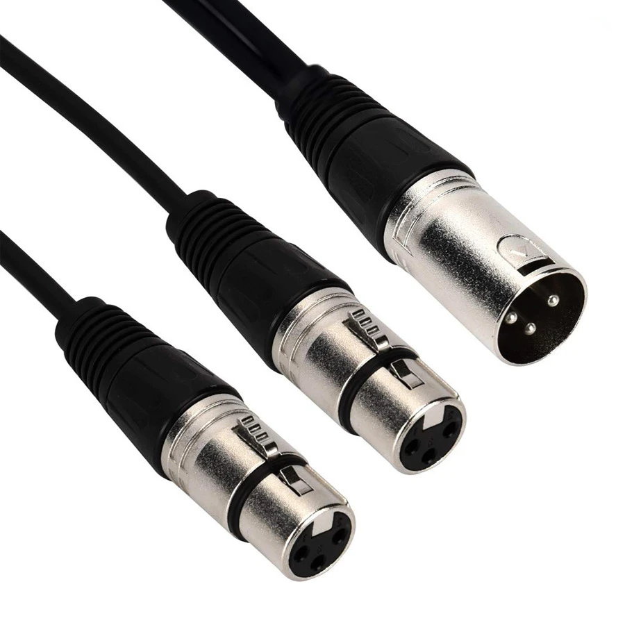 Оригинальный мобильный телефон 3 Pin XLR Женский Джек Dual 2 rca штекер Y сплиттер кабель