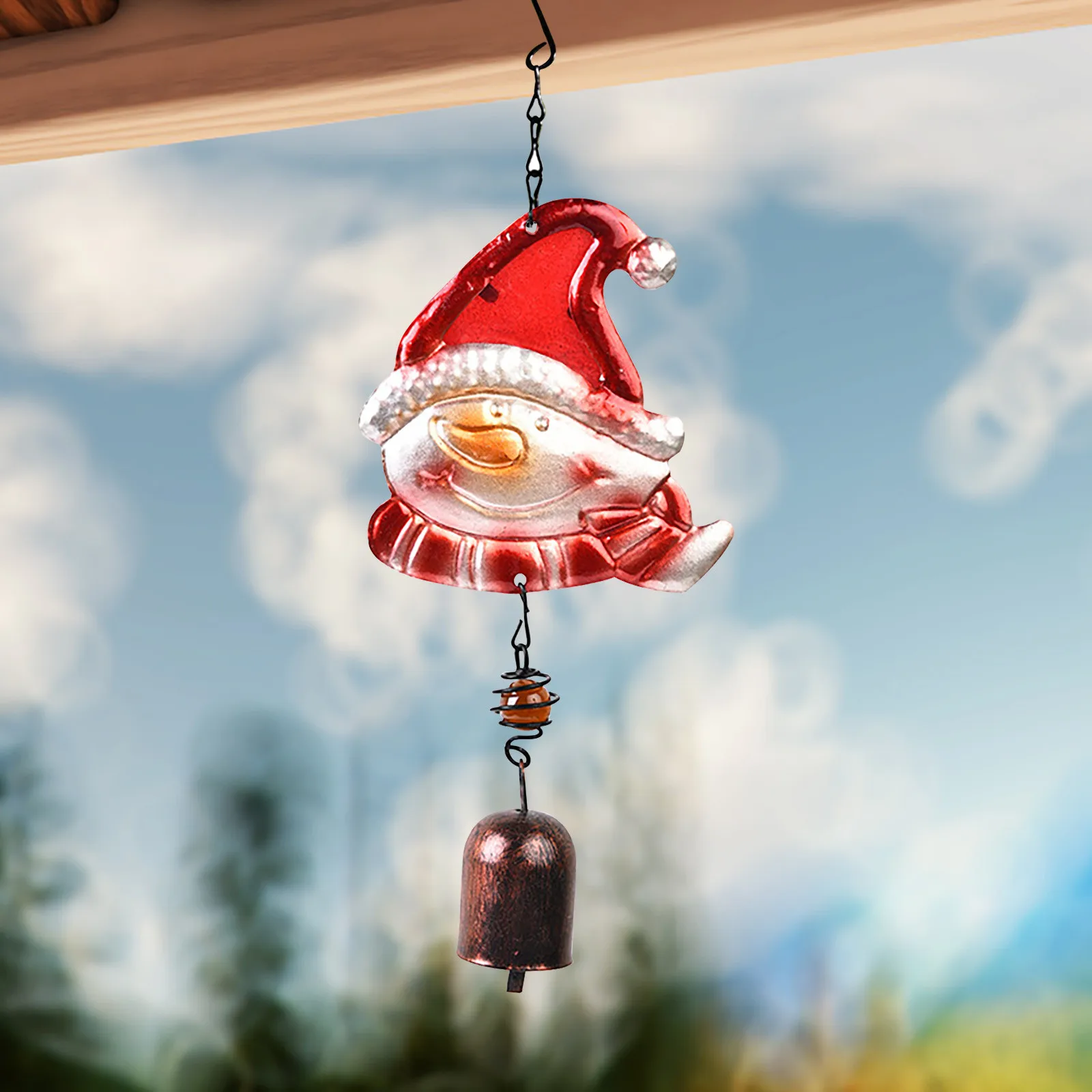 

Подвесные рождественские украшения 2022 Мультфильм Санта Снеговик колокольчики украшение для рождественской вечеринки подарок для дома Рож...