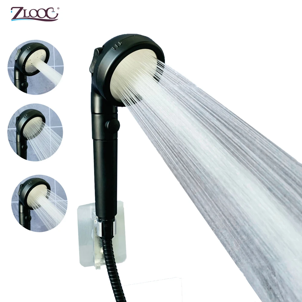 Zloog новый черный фильтр душевая головка 3 функции минеральные шарики высокого