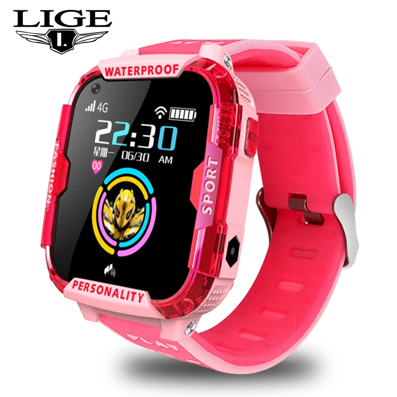 Детские умные часы LIGE GPS точное позиционирование поддержка 4G SIM карта Wi Fi