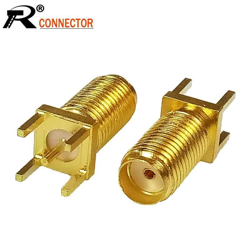 

100 шт./лот позолоченный 13 мм зубчатый гнездовой разъем SMA для монтажа на панели длинный паяльный прямой адаптер SMA для монтажа на печатную пла...