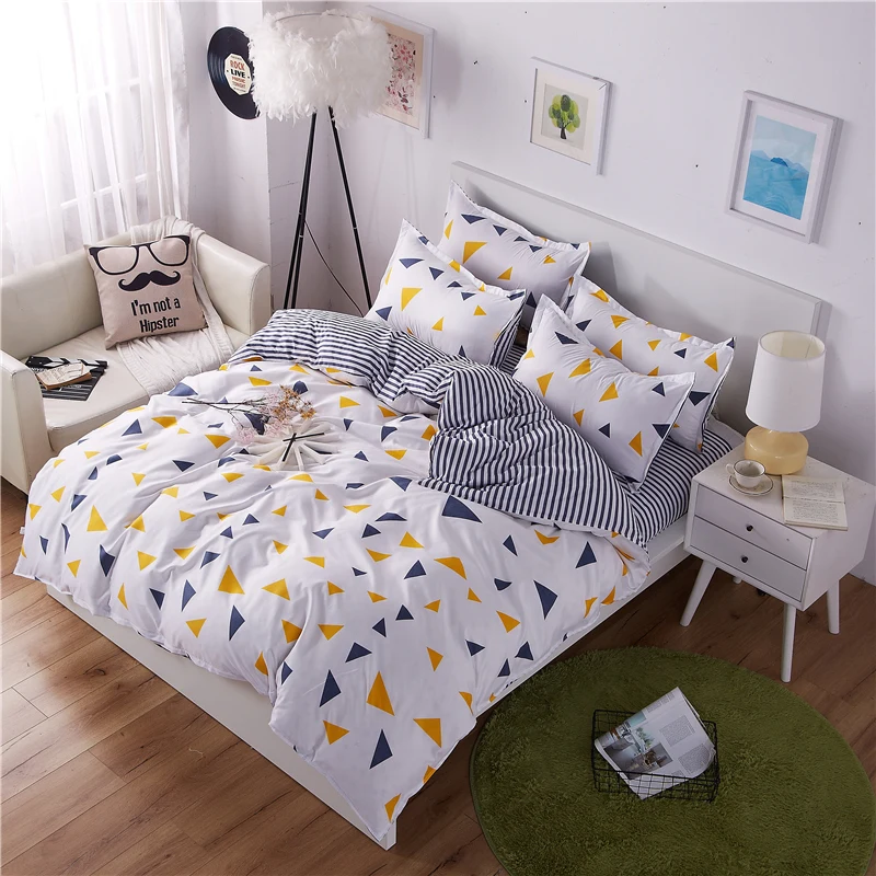 Kuup 3-4pcs Cartoon Bedding Set Duvet Cover Set Soft Bedding Printing Bed Linen Queen Size Bedding Set Fashion Design For Girl