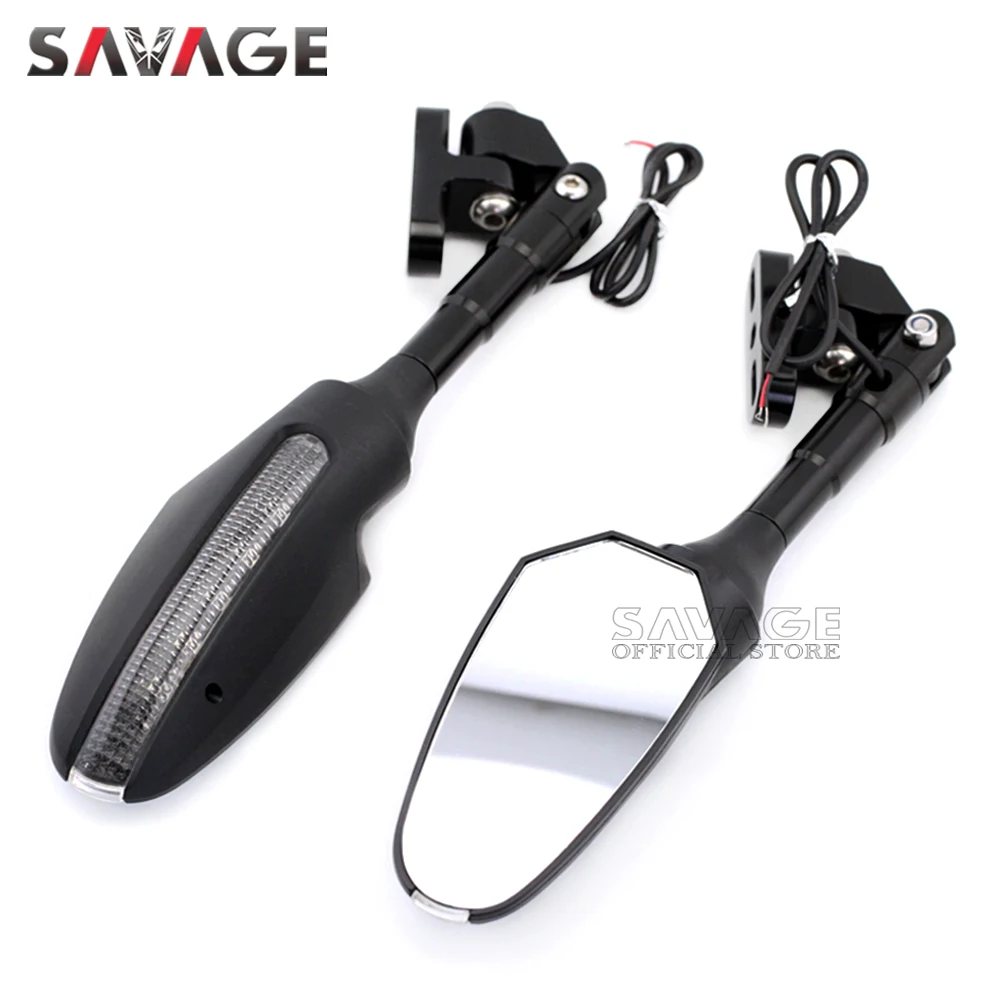 Rearview Side Mirrors LED Turn Signal For HONDA CBR 650 CBR650F 2014-2018 VFR 800 VFR800 Motorcycle Adjustable Rear View Mirror |