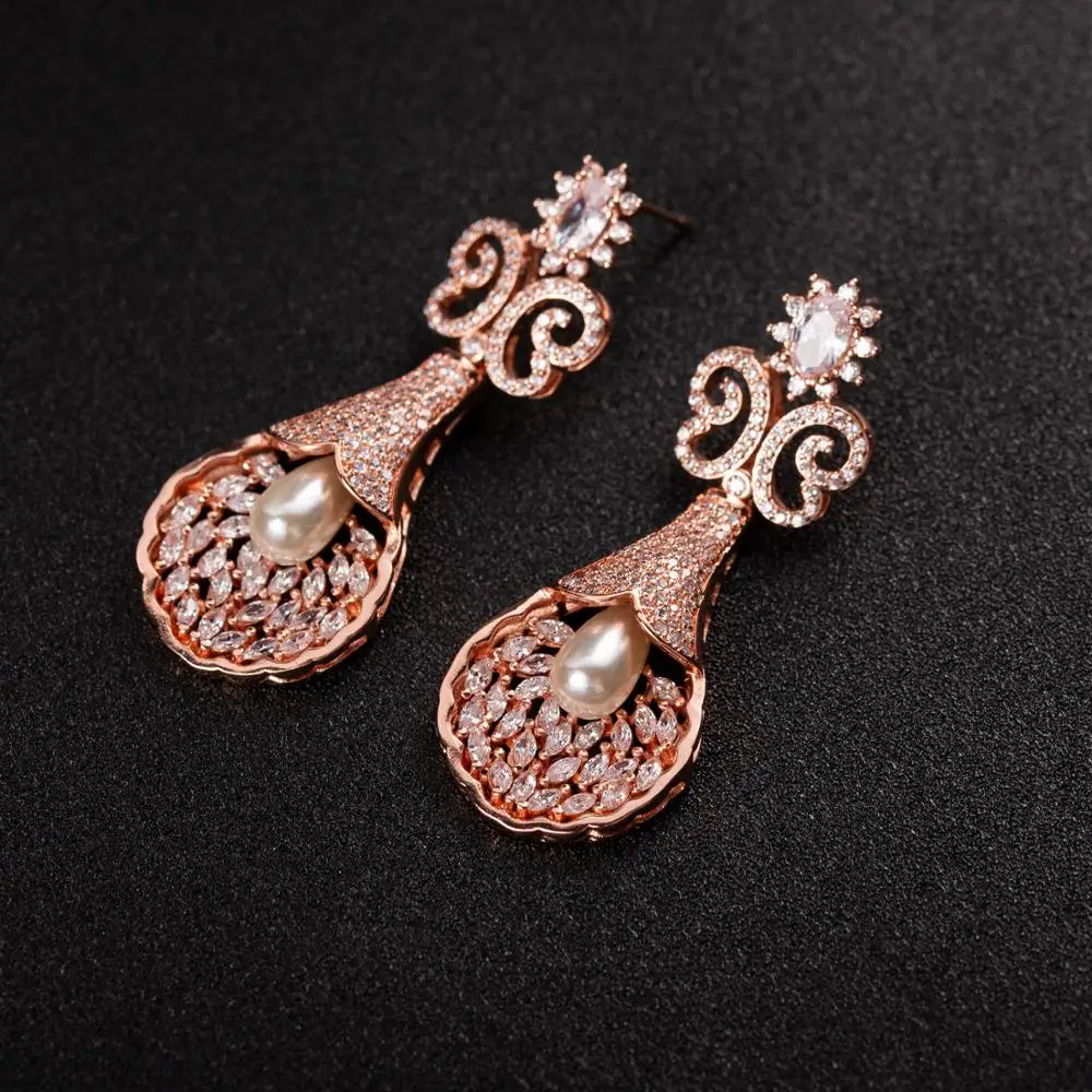 2019 креативные цветы с жемчужинами серьги капли воды роскошный темперамент