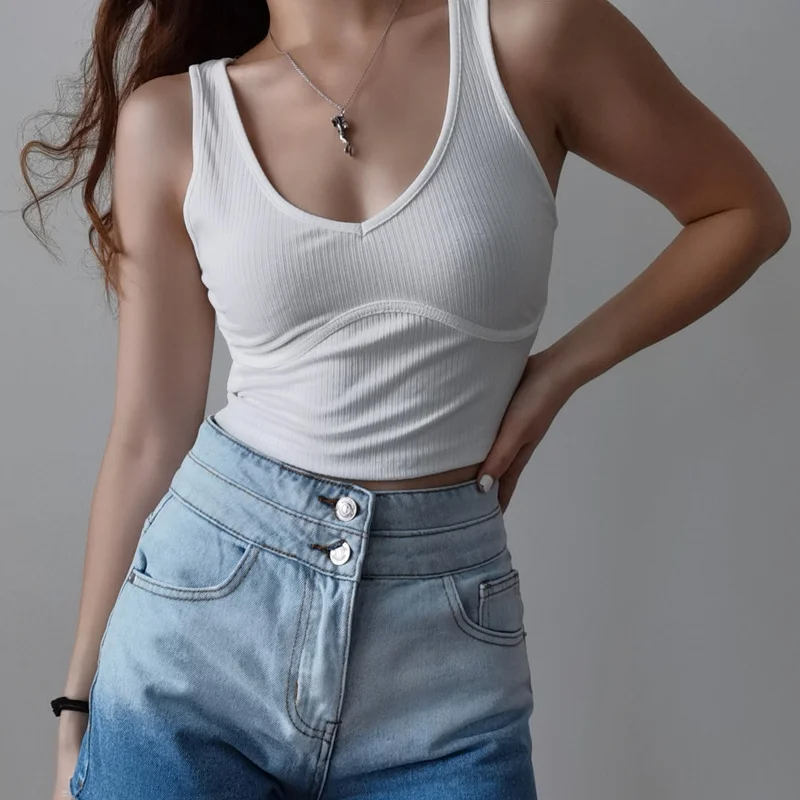 

Женский укороченный жилет со швом, укороченный топ в рубчик с микрошвом, A199