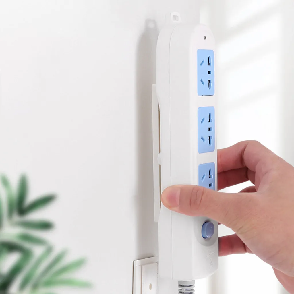 Бесшовные Пробивной вилки стикер держатель настенный фиксатор мощность полосы