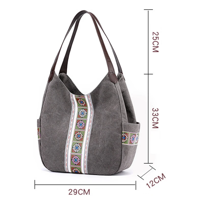 

Babylili Women Canvas Tote Soft Shoulder Bags Lady Shopping Bag Large Capacity Casual Handbag Female Multiple Pockets Anti-theft