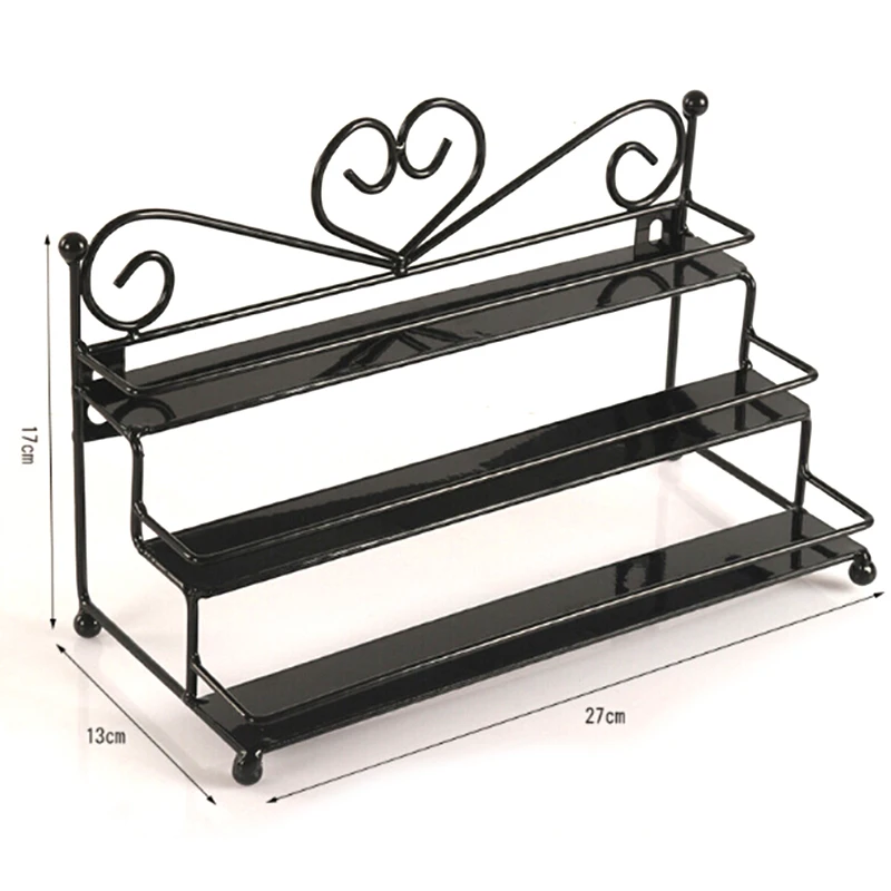 

1pc Organize Rack Alloy Nail Polish Shelf Cosmetic Varnish Display Stand Holder Heart Design Makeup Wall Rack Organizer Case