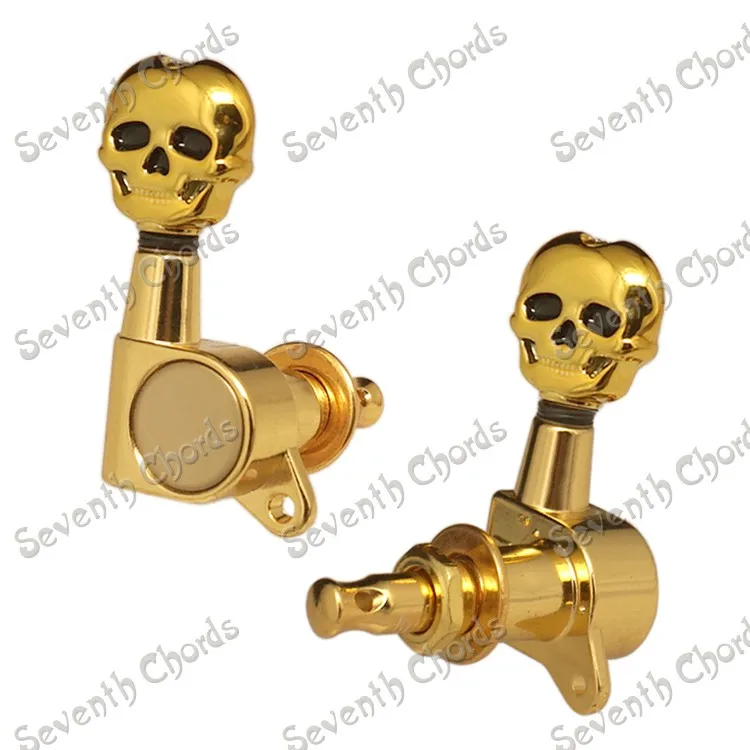 6 Pcs Gold Skull Button Sealed-gear Guitar Tuning Pegs Tuners Machine Heads for Acoustic Electric Replacement | Спорт и развлечения