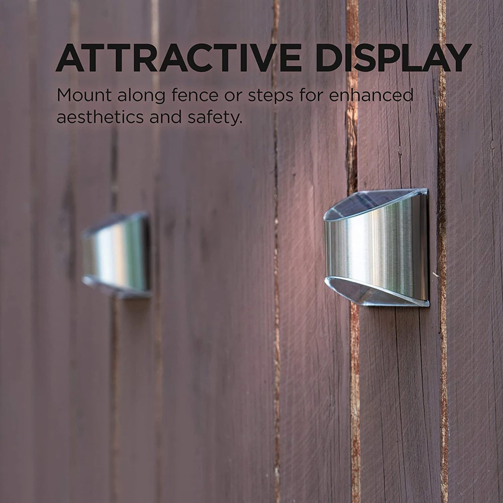 Солнечный светильник Настенный 2 шт. 4LED s угловая серебряные для Открытый Двор
