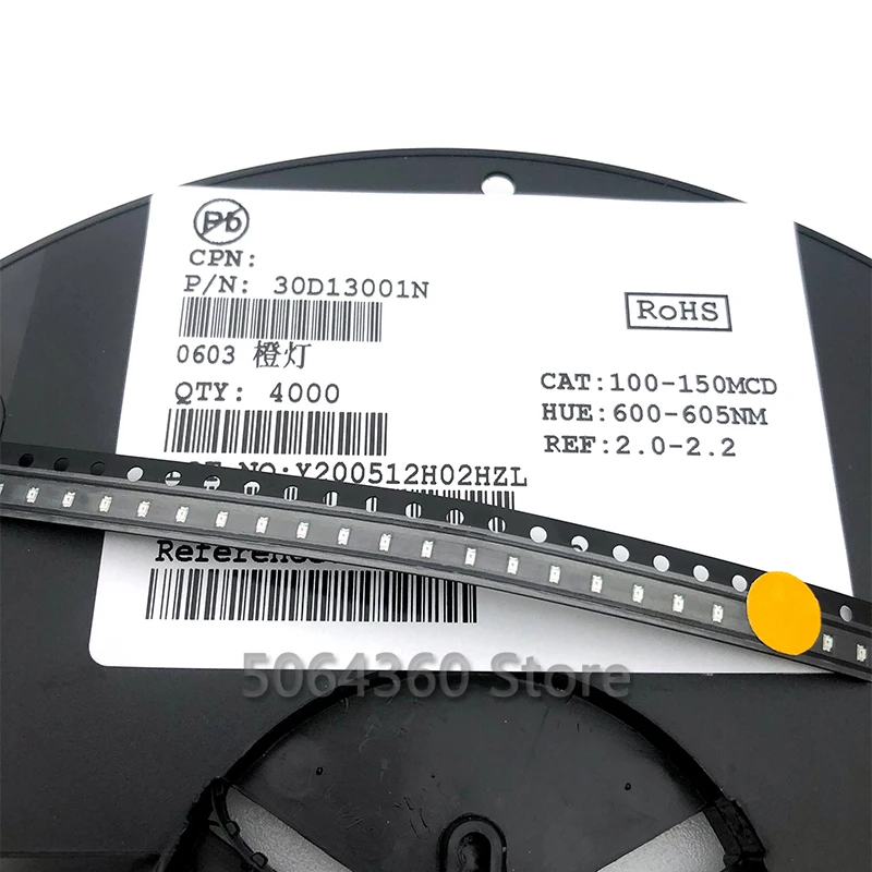 1000 шт 0603 SMD/SMT СВЕТОДИОДНЫЙ оранжевый светильник супер яркий светодиодный