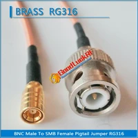 1x pcs high quality q9 bnc male to smb female plug rf connector rg316 pigtail jumper cable low loss
