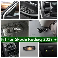 rear trunk tailgate door button panel decoration cover trim abs for skoda kodiaq 2017 2022 carbon fiber look interior parts