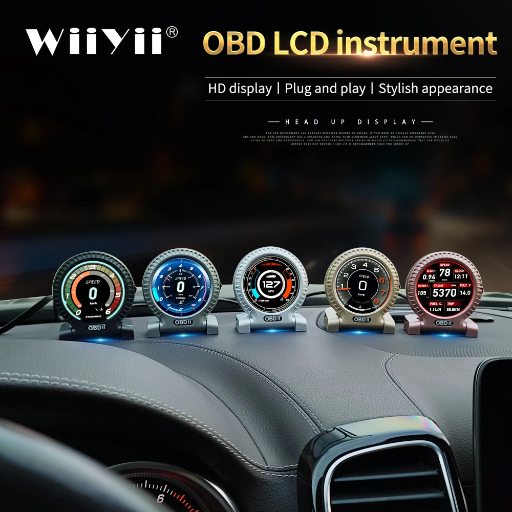 Купи Upgraded OBD2 HUD Display High-Performance Car Speedometer Turbo Boost Pressure Meter Alarm Oil Water Temp Gauge Code Reader за 10,979 рублей в магазине AliExpress