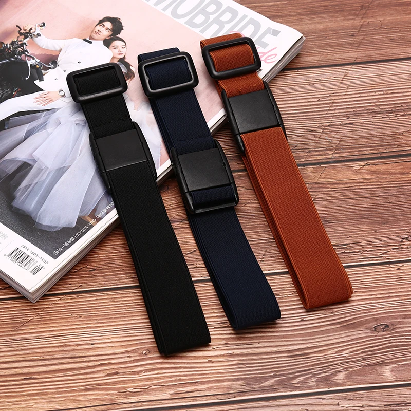 

Women Buckle Belts Free Unisex Canvas Belt For Dresses Jeans Pants No Buckle Stretch Elastic Waist Belt