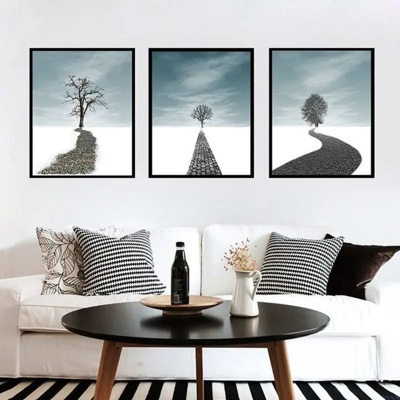 Скандинавское украшение для дома минималистичные черно-белые листья пальмы