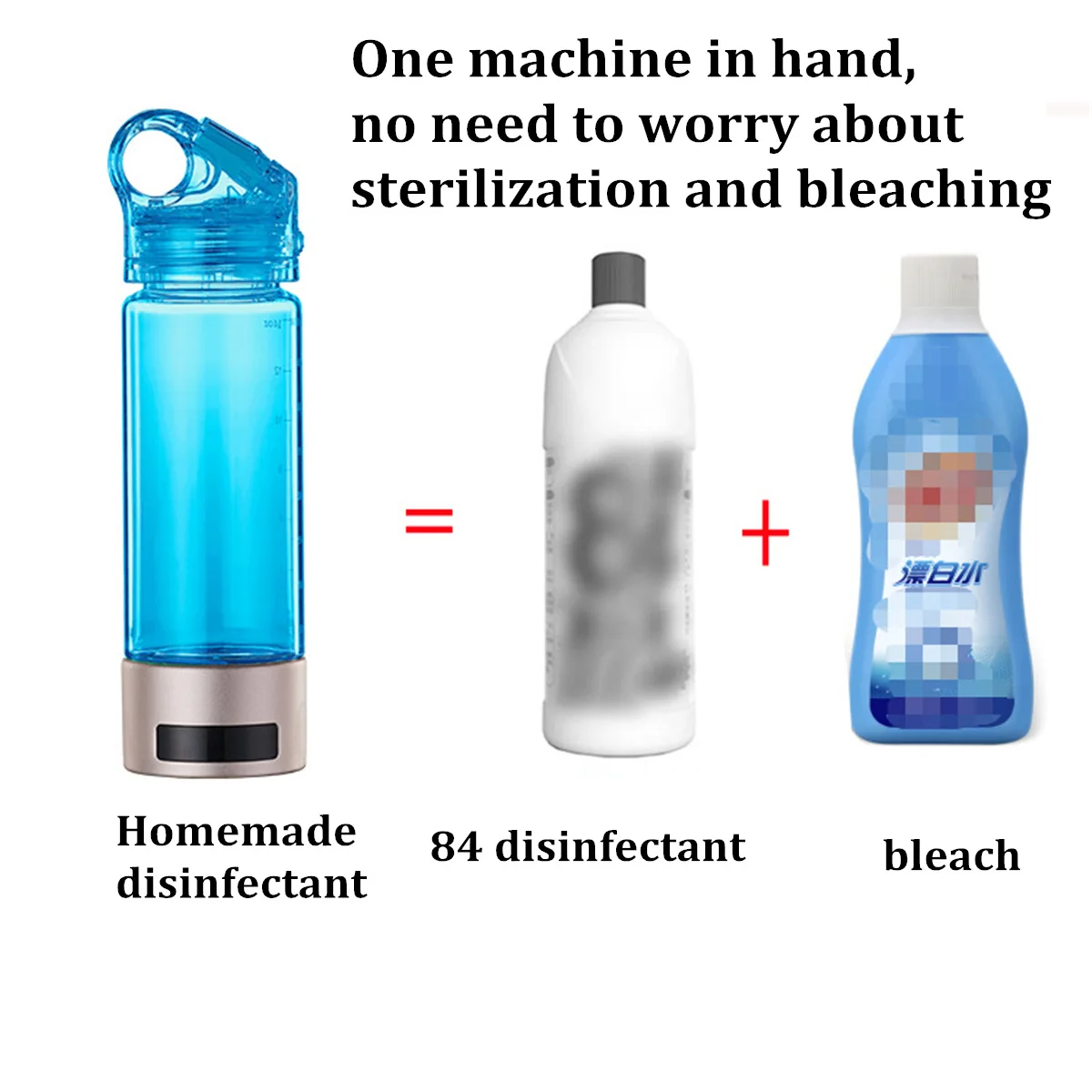

Portable USB 84 Disinfection Water Maker Electrolytic Generator Sodium Hypochlorite Disinfectant Liquid Making Machine + Sprayer