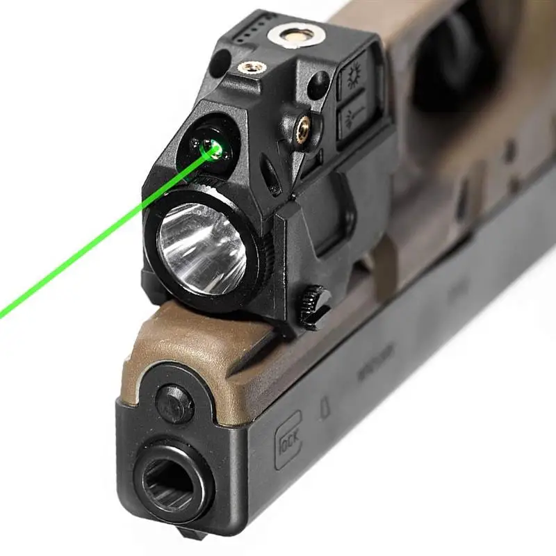 

Tactical LED Weapon Light With Green Laser Sight Flashlight Magnetic Charging Internal Combo Usb Rechargeable For Pistol Hunting