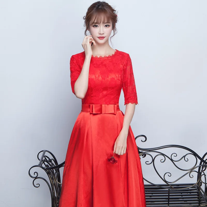 

Black Lace Evening Party Dress Elegant A-line Celebrity Banquet Dress Noble O-neck Hostess Dress Half Sleeve Prom Dress XS-3XL