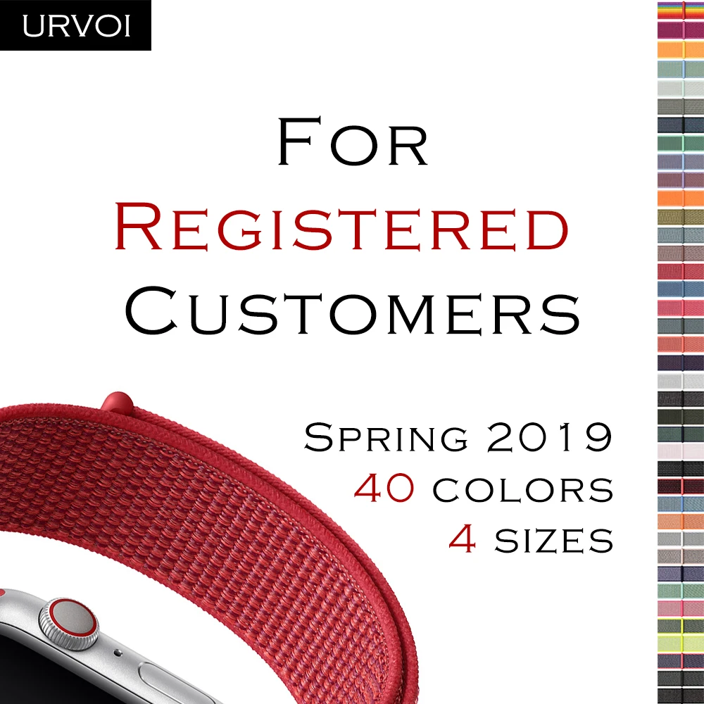 Спортивная петля URVOI для apple watch series 5 4 3 2 1 ремешок для iWatch band для NIKE+ двухслойный светоотражающий крючок и петля