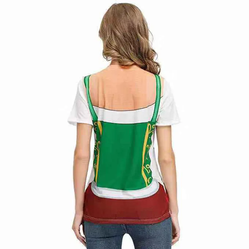 Немецкая одежда на Октоберфест в этническом стиле женская футболка для банкетов