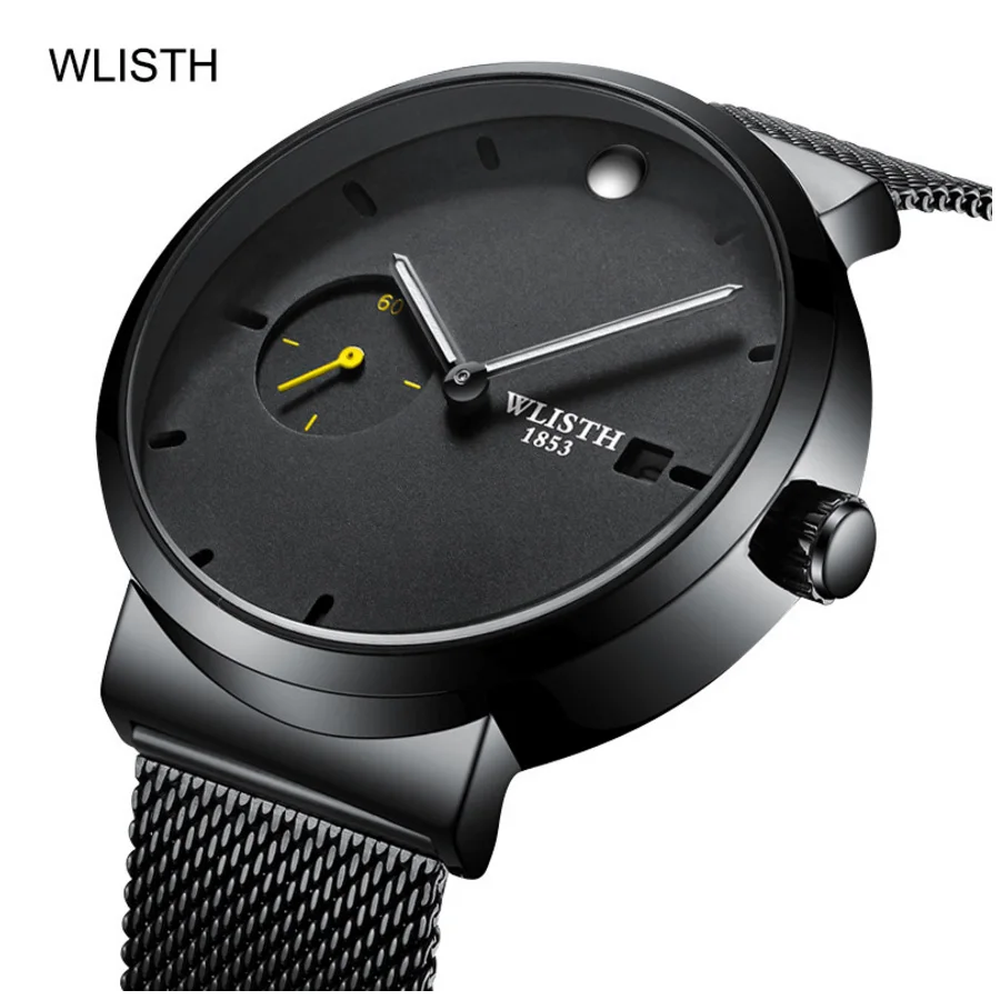 

Top Brand Men's Watches - Sport Quartz Analog Black Mesh Stainless Steel Waterproof Chronograph Wrist Watch Auto Date in Hands
