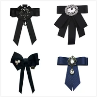 high grade ribbon bow tie brooches flower shirt collar pin bowknot bowtie corsage men women bouquet wedding jewelry accessories