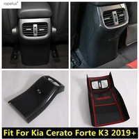 armrest box anti kick panel air condition outlet vent cover trim carbon fiber look interior for kia cerato forte k3 2019 2022