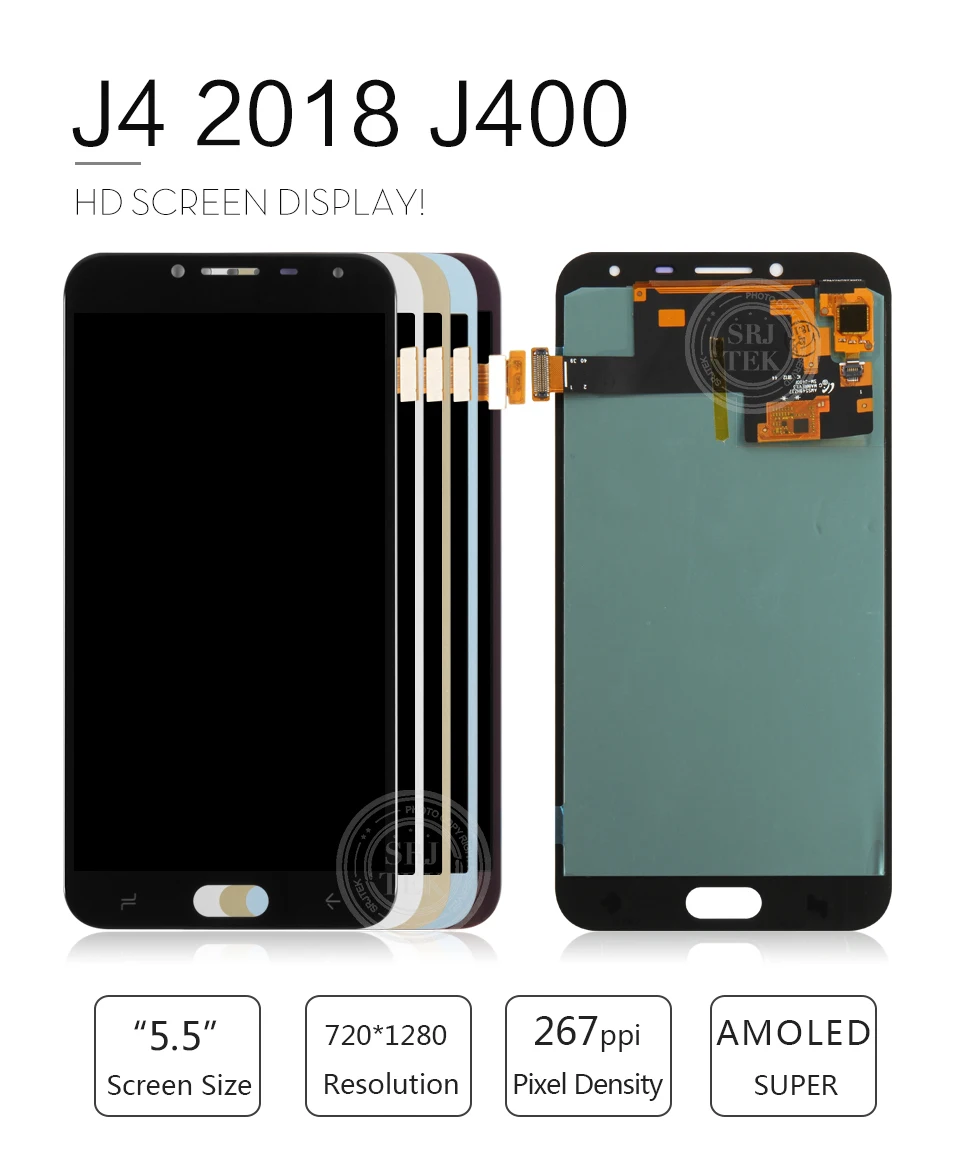 5," AMOLED lcd для samsung Galaxy J4 J400 J400F J400H J400P J400M J400G дисплей сенсорный экран дигитайзер Запасные части