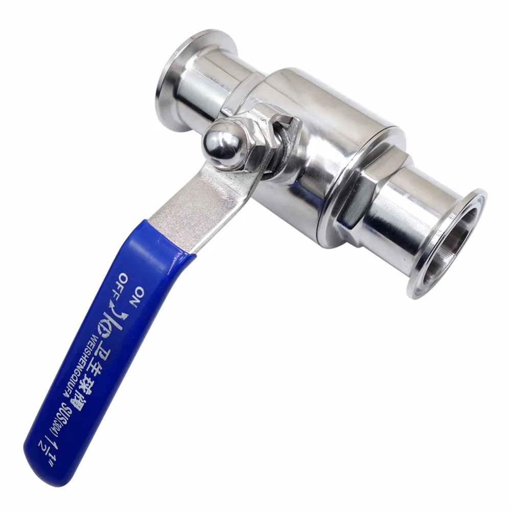 Гигиенический шаровой кран из нержавеющей стали 304 2 ходовой тройной зажим 1 5