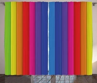 abstract curtains for living room rainbow style vertical bands tiles stripes in vivid tones colorful window drapes for kids room