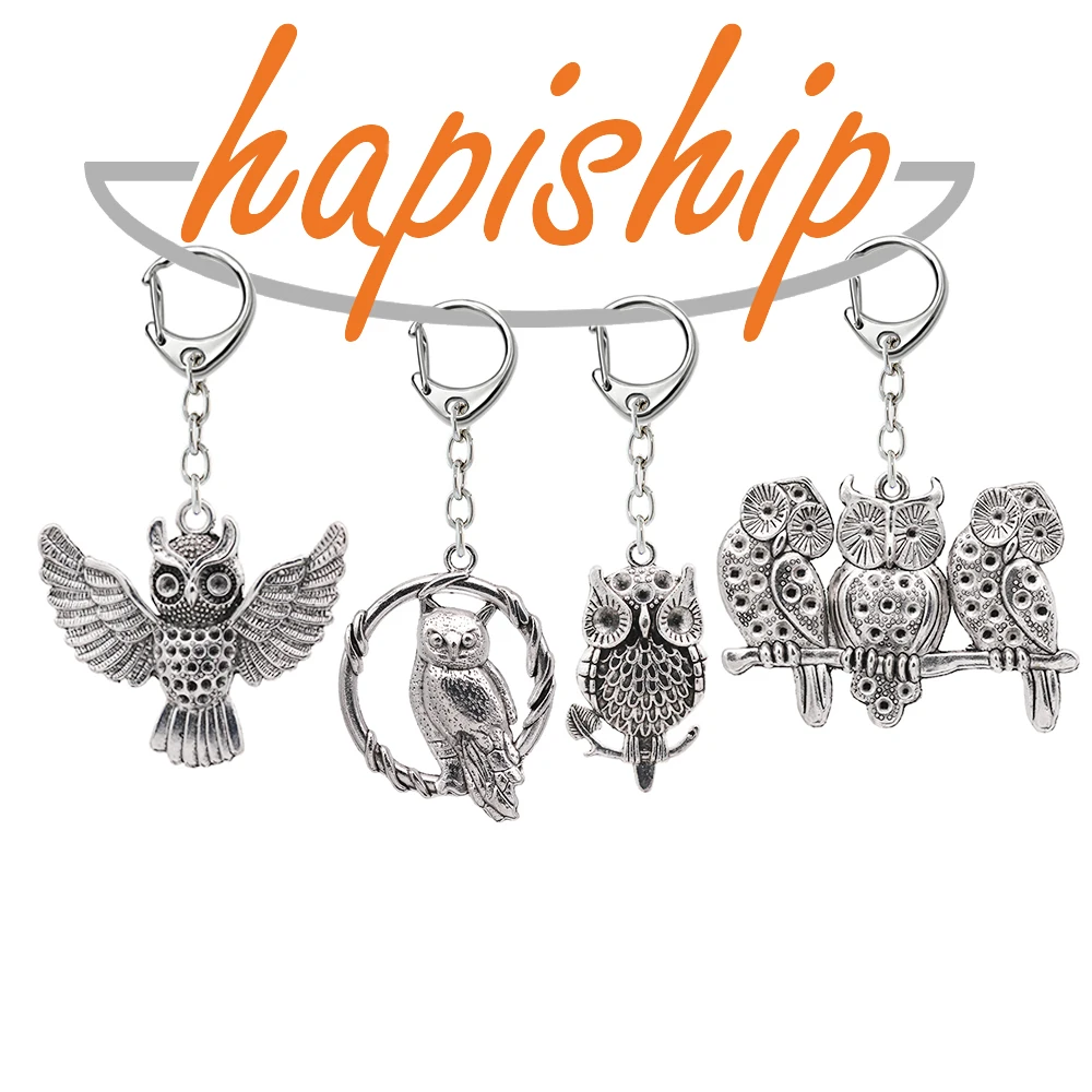 Hapiship 2019 женские/мужские Модные Винтажные брелки из сплава с бронзовой совой