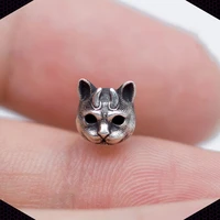 cat earrings vintage silver color hells cat devil horn cat stud earrings for women men gothic earrive mini earring party jewelry