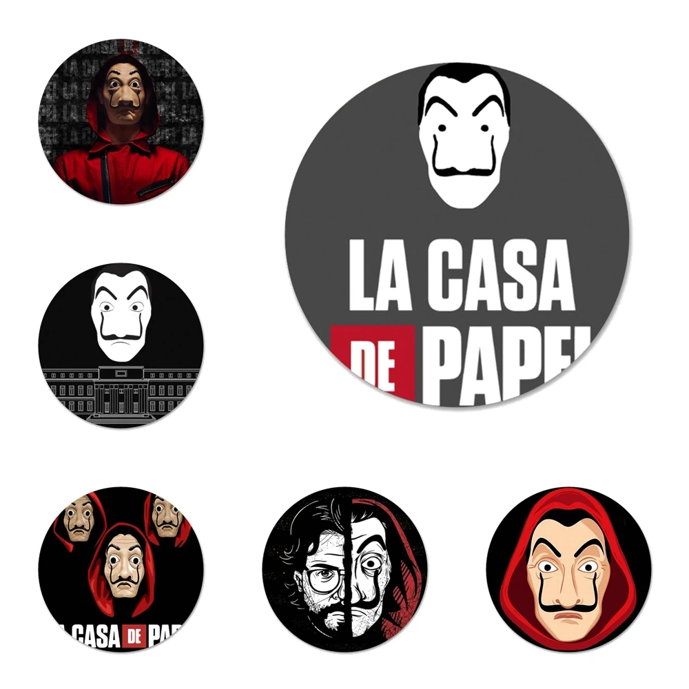 

Значки с надписью «TV La Casa de papel» 58 мм, значки, металлические значки для украшения одежды и рюкзака
