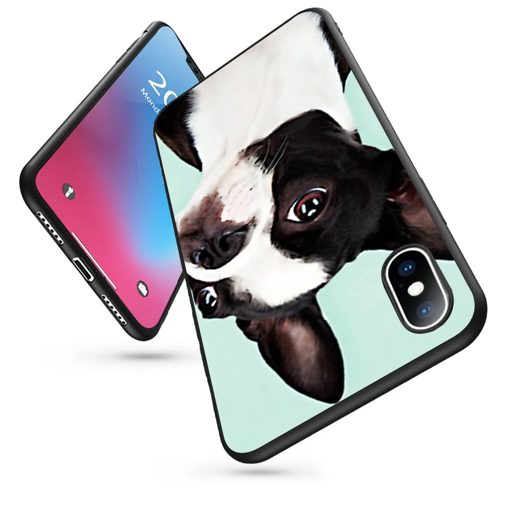 Мягкий силиконовый чехол Coque boston terrier для телефона iPhone 11 Pro Max X 5S 6 6S XR XS 7 8 Plus |