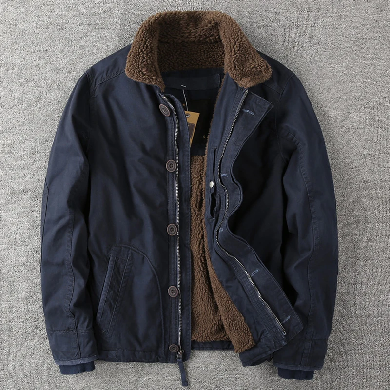 

Camouflage Winter Velvet Fleece Winter Coat For Men Clothing Vintage Tactical Men Lamb Fur Jackets Winter and Autumn Windbreaker