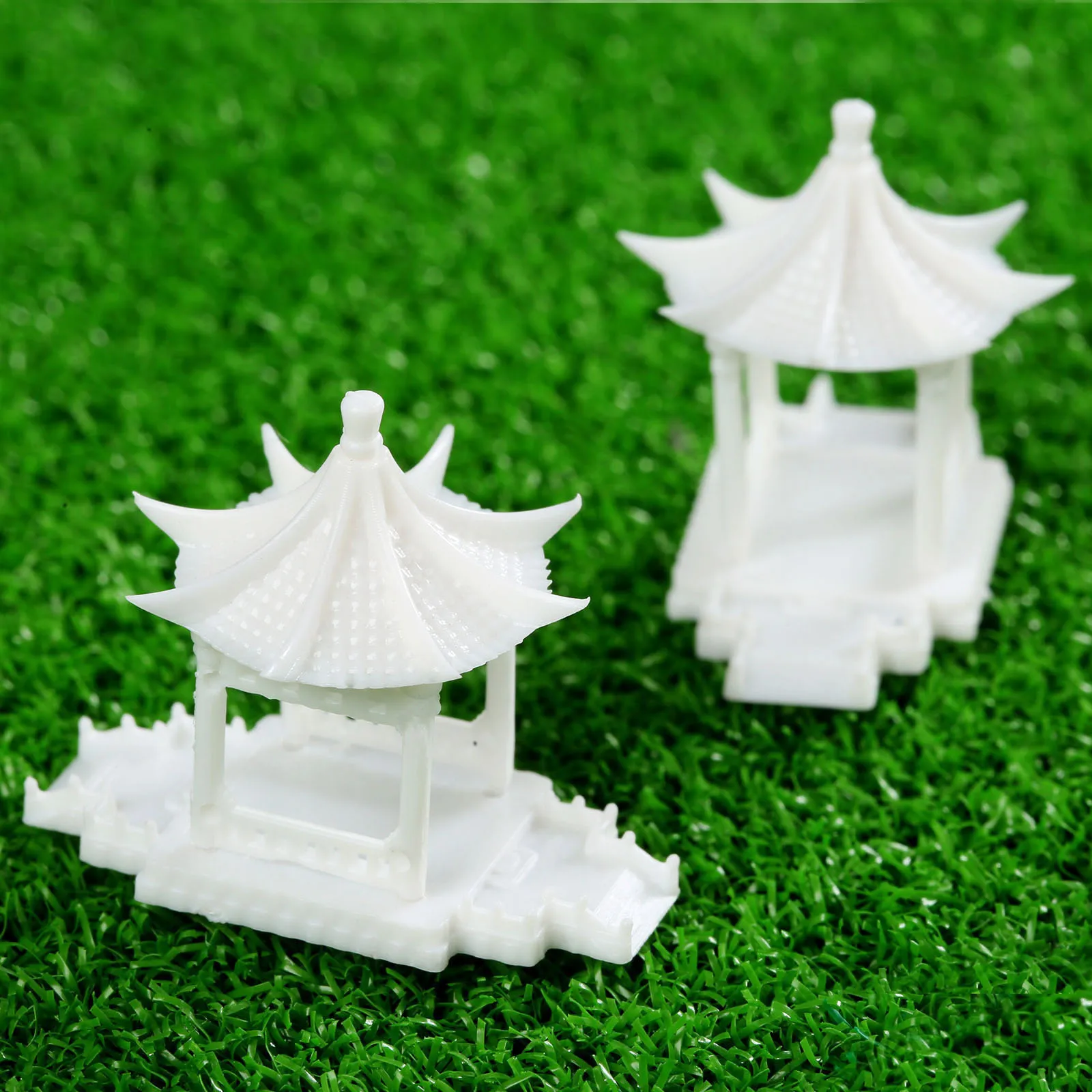 

2 Sets Plastic Pavilion Model Gloriette Chinese Construction Educational 1:150 HO Scale 30mm(1.18inch) Height