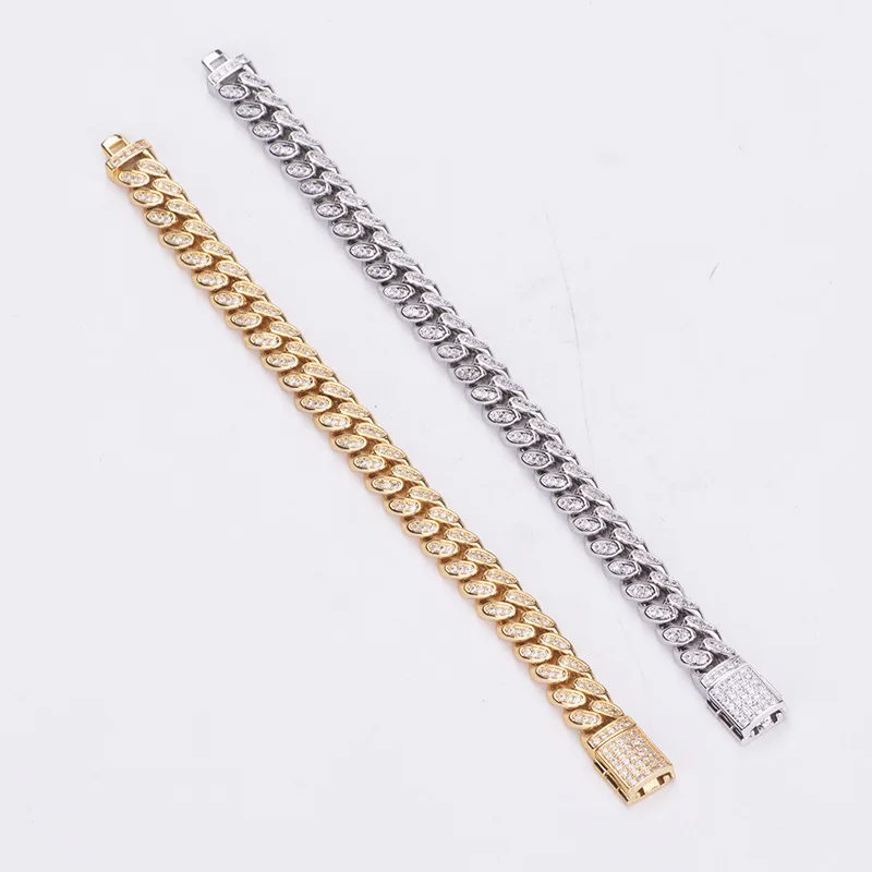 

Роскошный модный классический браслет, медный циркон, позолоченный, в стиле хип-хоп, рок, подарок для вечеринки
