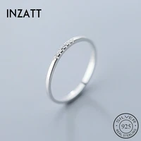 inzatt real 925 sterling silver zircon geometric round ring for fashion women fine jewelry minimalist cute accessories 2020 gift