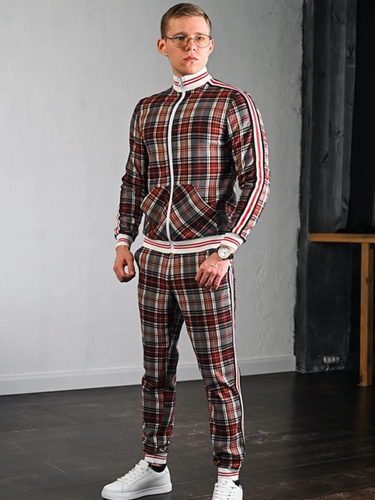 Костюм мужской из двух предметов приталенная классическая спортивная одежда в