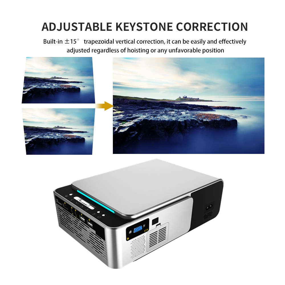 VCHIP ST6 Mini Projector For Home Theater Supports 1080P WiFi TV LED HDMI USB Portable Media Player Smart Phone Beamer With Gift |