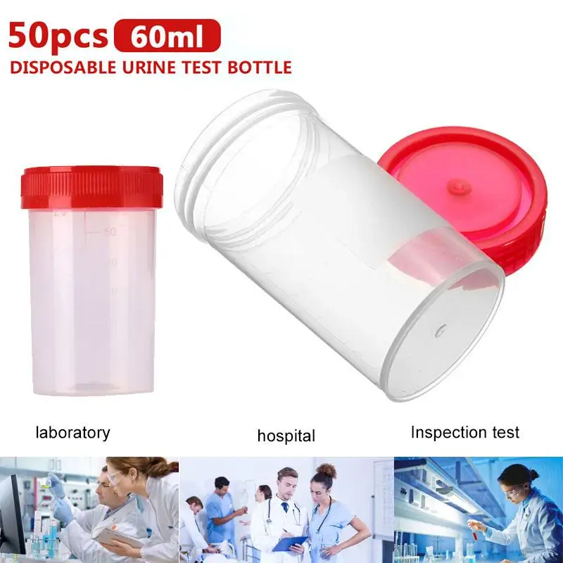 

Disposable 60ml Sample Collect Sample Cup Specimen Bottle Convenient Nosodochium Test Inspect Safe Useful Container