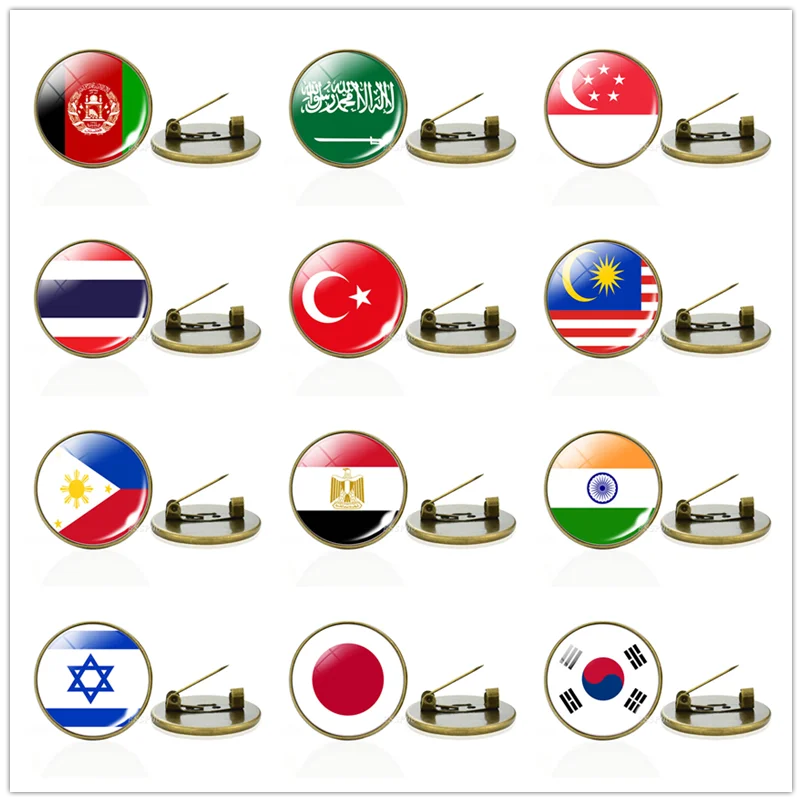 Азиатских стран флаг значки Индии Афганистан Египет Сингапур Непал Турция