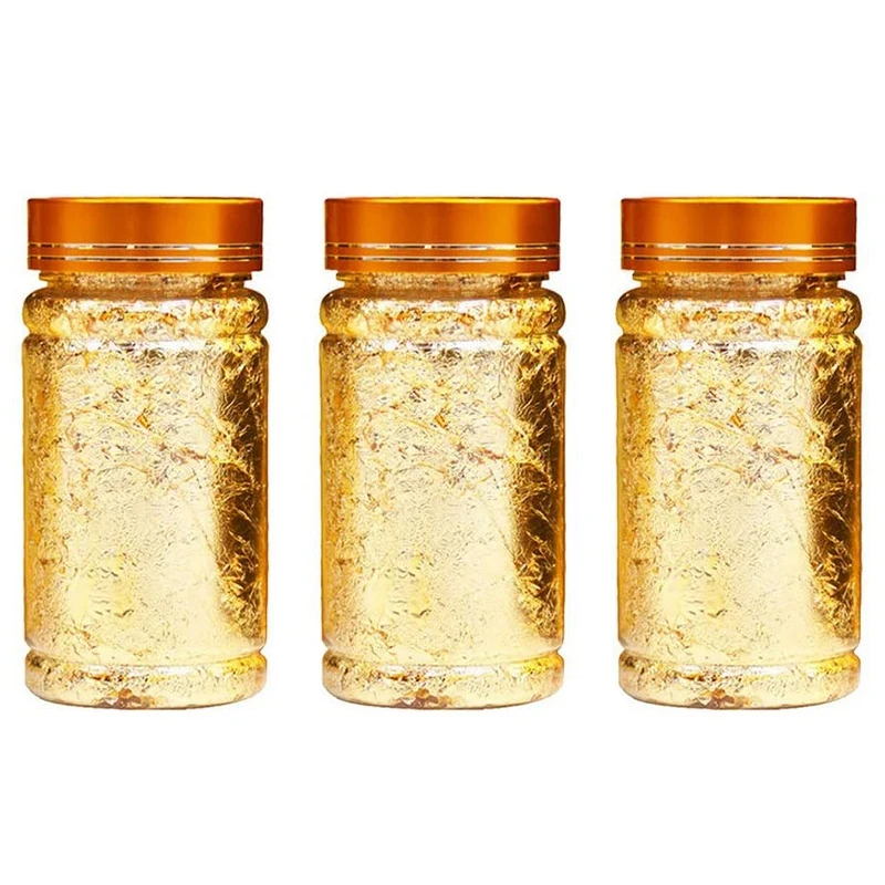 3 шт металлическая фольга бумага Серебро Золото листья хлопья для DIY ремесло