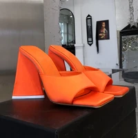 high quality brand fashion high heel sexy party sandals toe ankle lady shoes patent leather profiled heel sandals
