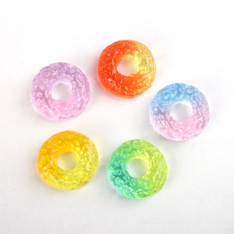 10 шт./лот полимерные мини желейные пончики с плоским основанием кабошон подходит
