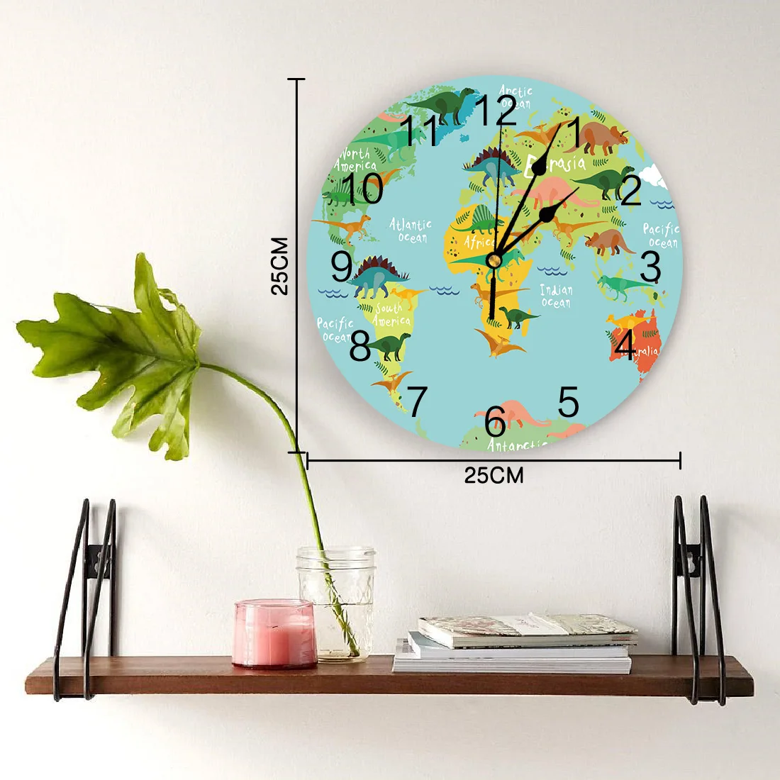 Детские настенные часы с картой динозавра не тихает для девочек мальчиков