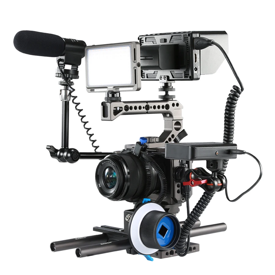 

MAMEN Camera Cage For Sony A6100 A6400 ILCE-6100 ILCE-6400 Aluminum Alloy Cage To Mount Tripod Quick Release Extension Photo Kit